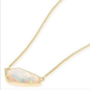 Kendra Scott Cami Kyocera White Opal Gold Necklace